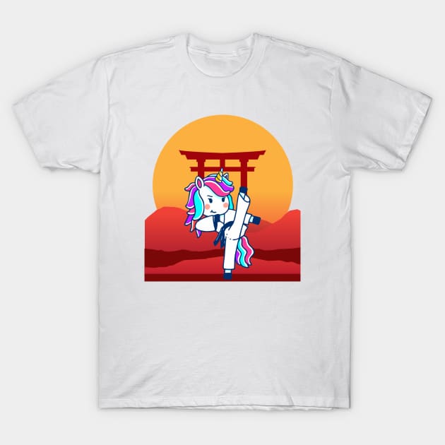 Karate Unicorn Martial Arts Cute But Dangerous T-Shirt by xoxocomp